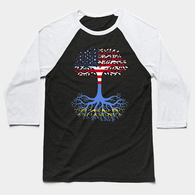 American Grown Aruba Roots Aruba Flag Baseball T-Shirt by BramCrye